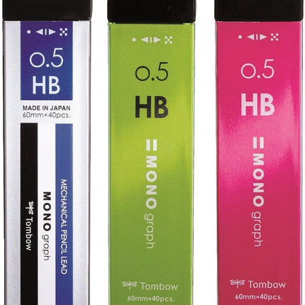 Tombow Mechanical Pencil Lead Refill MONO graph MG 0.5mm HB 3 Color Set, ECG-321X