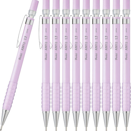 Pentel Mechanical Pencil AMAIN Sharppen 1.3mm, Purple, AM13-V(10), Set of 10