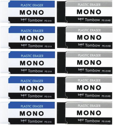 Tombow, Eraser, MONO PE01, 2 Colors 2 Colors, 5 Pieces each, JCA-063AZ