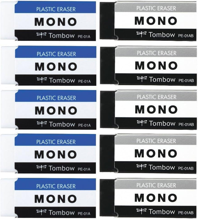 Tombow, Eraser, MONO PE01, 2 Colors 2 Colors, 5 Pieces each, JCA-063AZ