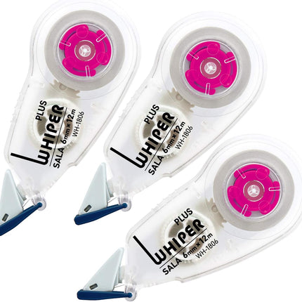 PLUS, Correction Tape, Whiper Sala, 6mm, Pink, 3 Pieces Pack, WH-1806-3P, 51-558