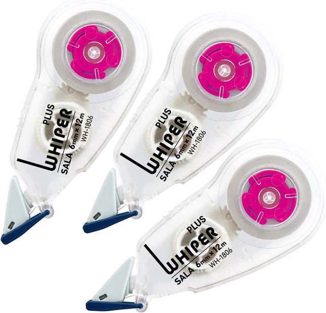 PLUS, Correction Tape, Whiper Sala, 6mm, Pink, 3 Pieces Pack, WH-1806-3P, 51-558