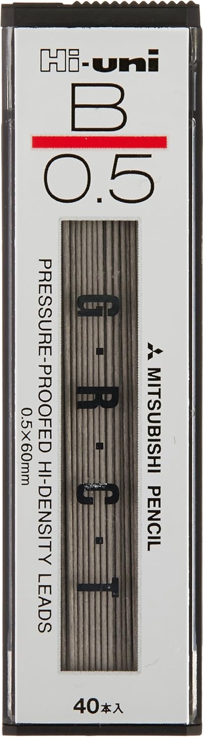 uni Mitsubishi Pencil Mechanical Pencil Lead Refill Hi-uni 0.5mm B, HU05300B