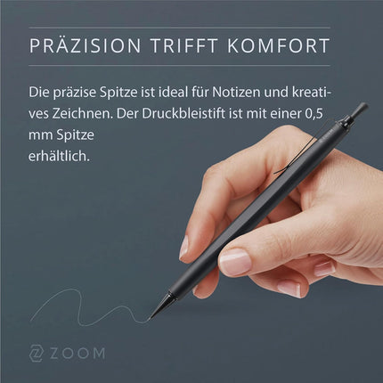 Tombow Mechanical Pencil ZOOM L2, 0.5mm, Matte Full Black, SH-ZL2C18