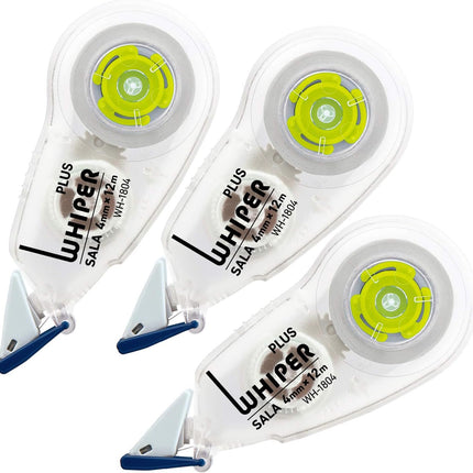 PLUS, Correction Tape, Whiper Sala, 4mm, Green, 3 Pieces Pack, WH-1804-3P, 51-556