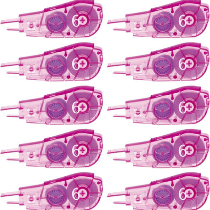 PLUS, Correction Tape, Whiper PT Refill Tape, 6mm, Pink, 10 Pieces, 48-732