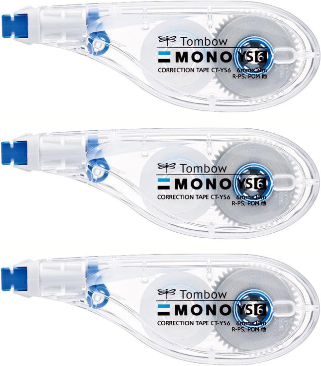 Tombow, Correction Tape, MONO YS, YS6, 6mm, CT-YS6 3 Pieces, KCA-327