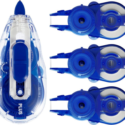 PLUS, Correction Tape, Whiper Slide, 5mm, Blue, 1 Unit + 3 Refill Tapes