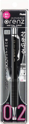 Pentel Mechanical Pencil Orenz Metal Grip 02 XPP1002G2-A Black