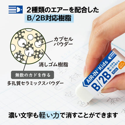 Plus, Eraser,  Air-In Kids, Motto Anshin, 5 Pieces Color Assortment, ER-100KN 36-958 x 5