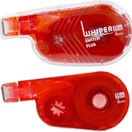 PLUS, Correction Tape, Whiper Switch, 6mm, Red, 1 Unit + 1 Refill Tape Pack, Simple Packaging, WH-1516, 50-136