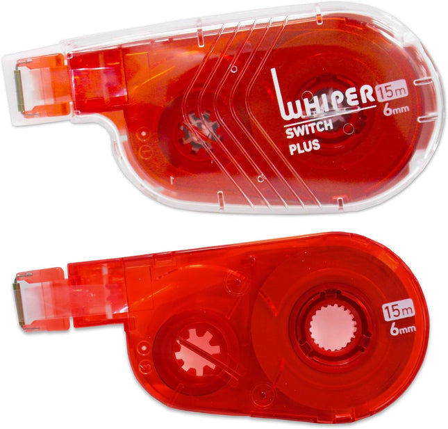 PLUS, Correction Tape, Whiper Switch, 6mm, Red, 1 Unit + 1 Refill Tape Pack, Simple Packaging, WH-1516, 50-136