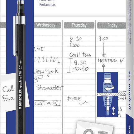 STAEDTLER Graphite 778 Mechanical Pencil, 0.7mm, 778 07-9, Set of 10