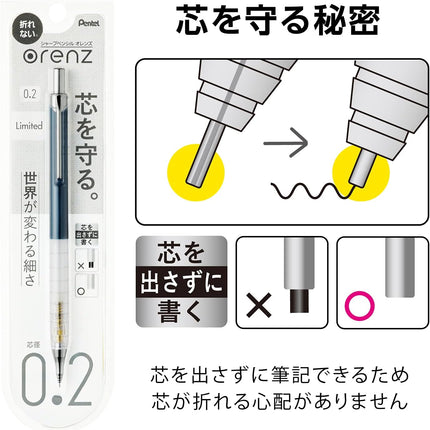 Pentel Mechanical Pencil Orenz Metal Grip Limited Simple Days 0.2mm, Navy, XPP502-CMC