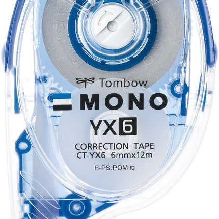 Tombow, Correction Tape, MONO YX, YX6, 6mm, CT-YX6 1 Unit + 2 Refill Tapes, KCC-343K