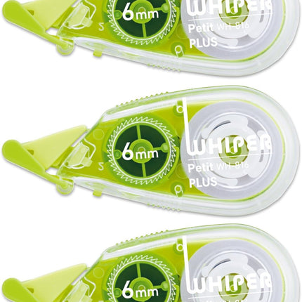 PLUS, Correction Tape, Whiper Petit, 6mm, Green, 3 Pieces Pack, WH-816-3P, 49-246