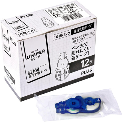 PLUS, Correction Tape, Whiper Slide Refill Tape, 5mm, Blue, 10 Pieces Pack, WH-115R-10P, 49-562