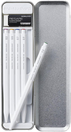 KOKUYO Mechanical Pencil Enpitsu Sharp Resare, Tin Pen Case Limited Set, White, PS-PE100-L4