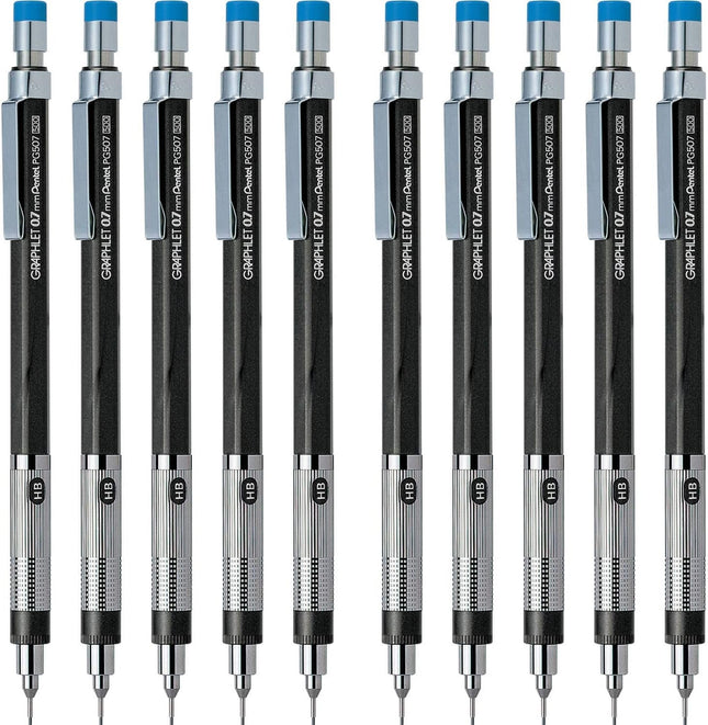 Pentel Mechanical Pencil Graphlet 0.7mm, 10 Pieces, PG507-CD