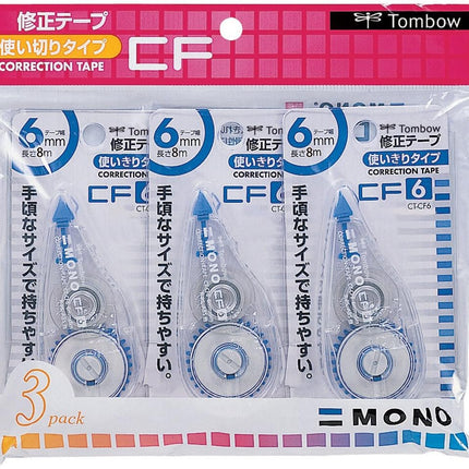 Tombow, Correction Tape, MONO CF, CF6, 6mm, CT-CF6 3 Pieces, KCA-324