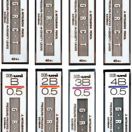 uni Mitsubishi Pencil Mechanical Pencil Lead Refill Hi-uni 0.5mm HB, 10 Pieces, HU05300HB