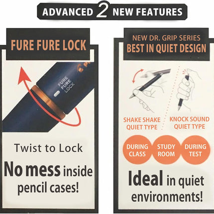 PILOT Mechanical Pencil THE Dr.GRIP BLACK ACCENT, 0.5mm, Matte Black, HTDGB-15-MB