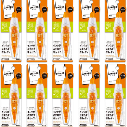 PLUS, Correction Tape, Whiper RUSH, 4.2mm, Orange, 10 Pieces, WH-064, 43-441