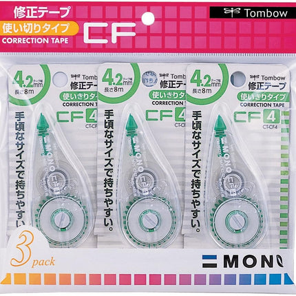 Tombow, Correction Tape, MONO CF, CF4, 4.2mm, CT-CF4 3 Pieces, KCA-322