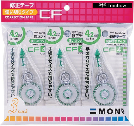 Tombow, Correction Tape, MONO CF, CF4, 4.2mm, CT-CF4 3 Pieces, KCA-322