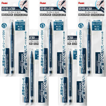 Pentel Mechanical Pencil Mark Sheet Sharp Set, Navy, 5 Pieces, XAM113ST-C