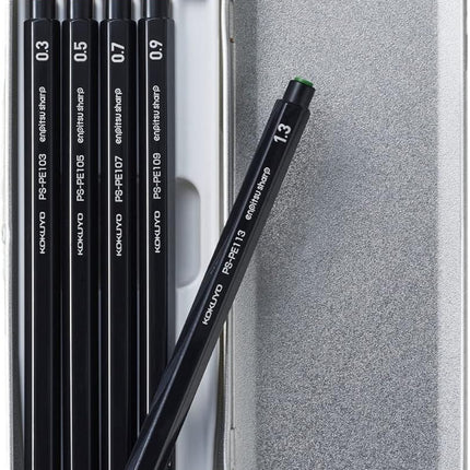 KOKUYO Mechanical Pencil Enpitsu Sharp Resare, Tin Pen Case Limited Set, Black, PS-PE100-L3