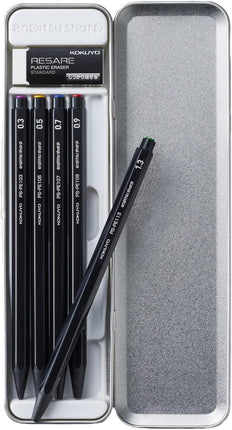 KOKUYO Mechanical Pencil Enpitsu Sharp Resare, Tin Pen Case Limited Set, Black, PS-PE100-L3