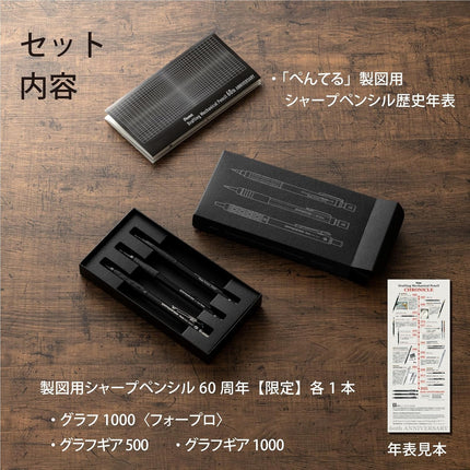 Pentel Mechanical Pencil 3-Piece Set 60th Anniversary Limited Edition, 0.5mm, PGANAST