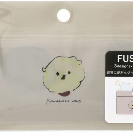 Sun-Star Stationery Lumillia Sticky Notes withZipper Bag Dog S2317966