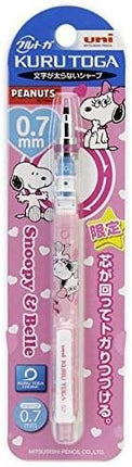 uni Mitsubishi Pencil Mechanical Pencil, Kuru Toga, Snoopy, 0.7mm, Pink Dot, M7650PN1P.PD