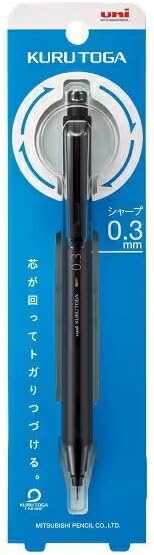 uni Mitsubishi Pencil Mechanical Pencil, Kuru Toga KS Model, 0.3mm, Black, M3-KS 1P, M3KS1P.24, Set of 5