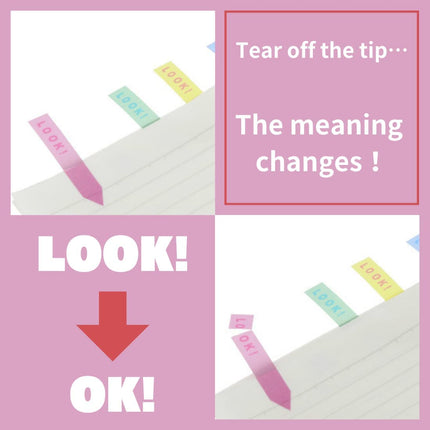 Sun-Star Stationery Slim Sticky Notes Piri-it! LOOK! -> OK! Perforated Film