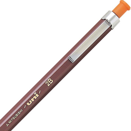 uni Mitsubishi Pencil Mechanical Pencil, uniHodler, 2.0mm, 2B, Orange, MH-500, MH5002B