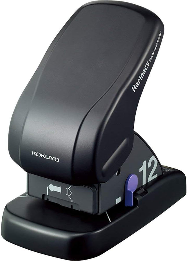 KOKUYO Stapleless Stapler Harinacs Desktop 12 Sheet Capacity Black SLN-MS112D Set of 3