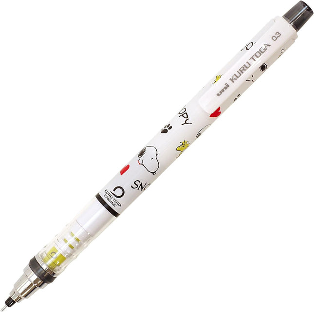 uni Mitsubishi Pencil Mechanical Pencil, Kuru Toga Standard Model Limited Edition, Snoopy, 0.3mm, S White, M3-650PN 1P, M3650PN1P.SW
