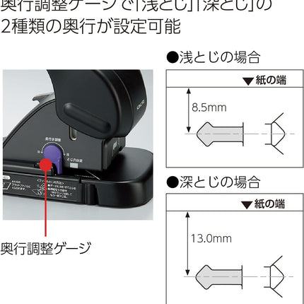 KOKUYO Stapleless Stapler Harinacs Desktop 12 Sheet Capacity Black SLN-MS112D