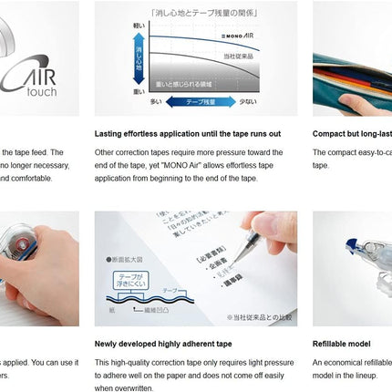 Tombow, Correction Tape, MONO AIR refillable type, 5mm, Lavender, CT-CAX5C95