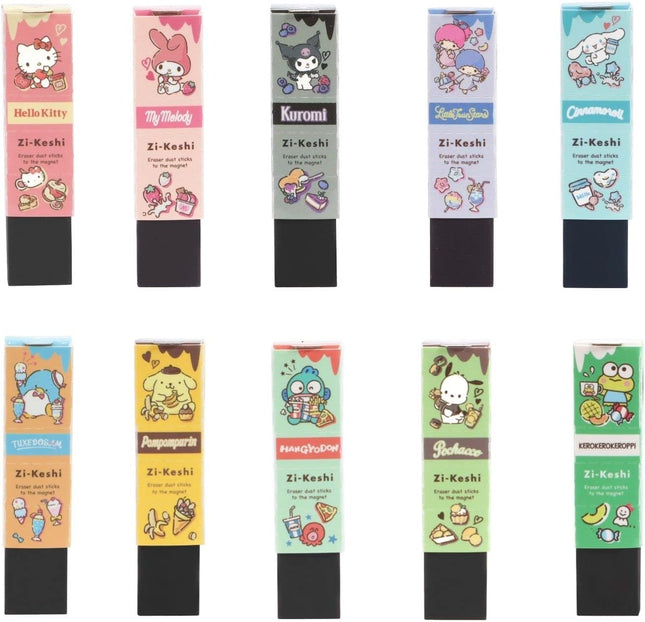 KUTSUWA Sanrio Eraser Zi-Keshi Sanrio Characters 10 Pieces SA001-10P