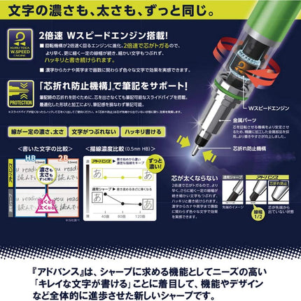 uni Mitsubishi Pencil Mechanical Pencil, Kuru Toga Advance, 0.7mm, White, M7-559 1P, M75591P.1