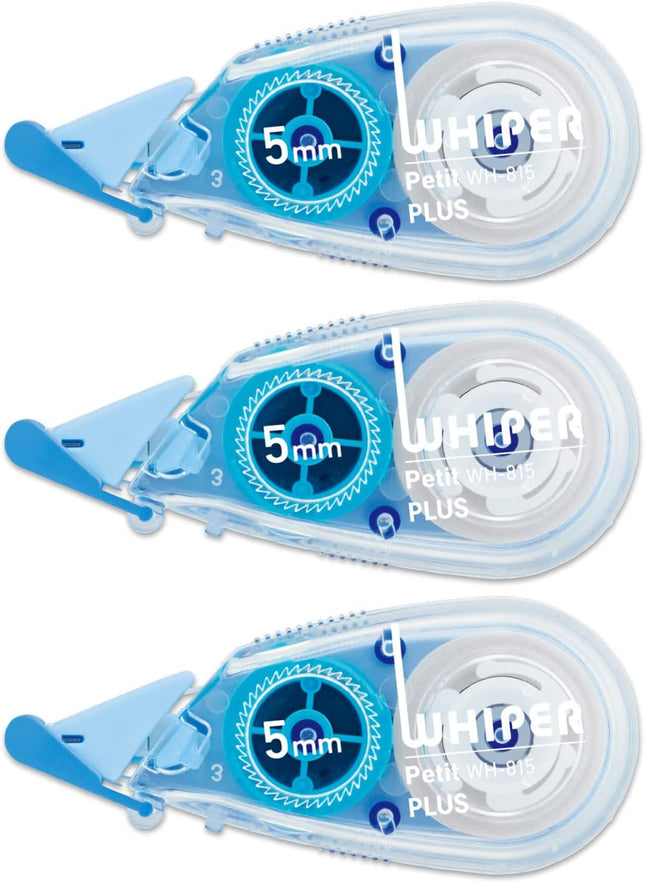 PLUS, Correction Tape, Whiper Petit, 5mm, Blue, Eco Package, 3 Pieces Pack, 51-749