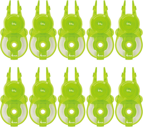 PLUS, Correction Tape, Whiper Slide Refill Tape, 4mm, Lime Green, 10 Pieces Pack, WH-114R-10P, 49-560