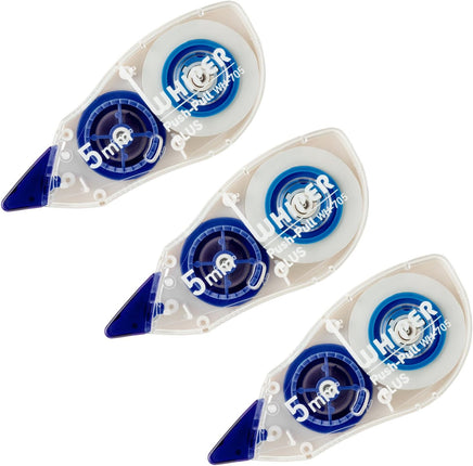 PLUS, Correction Tape, Whiper Push-Pull, 5mm, Blue, 3 Pieces Pack, WH-705-3P, 49-965