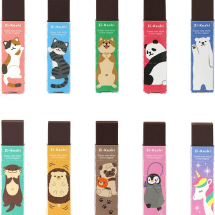 KUTSUWA Eraser Zi-Keshi Pastel Animal 10 Pieces RE040-10P
