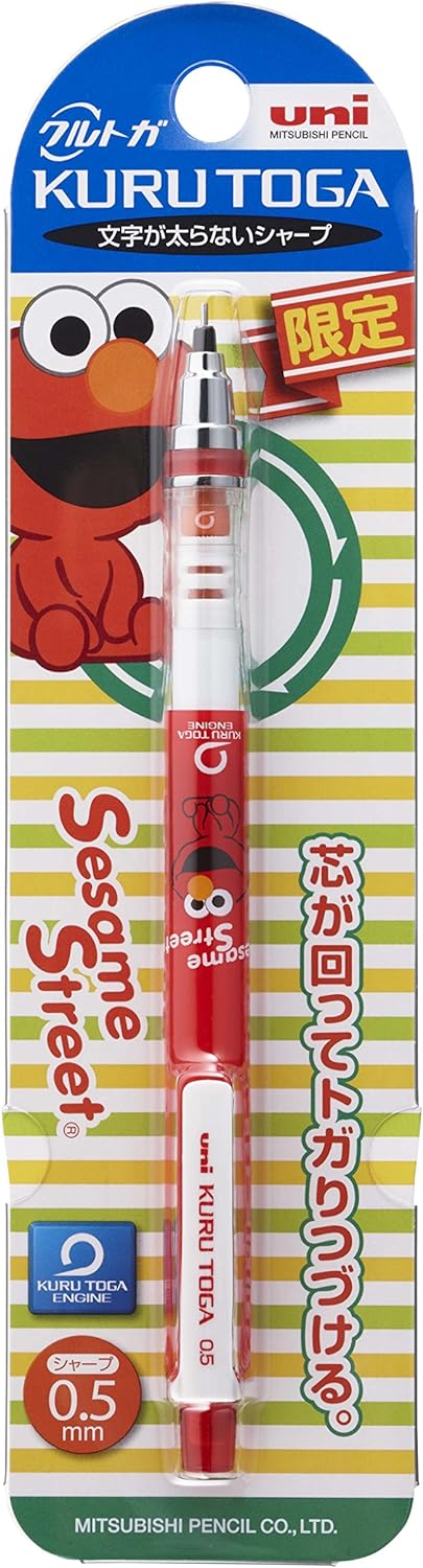 uni Mitsubishi Pencil Mechanical Pencil, Kuru Toga Sesame Street Standard Mode, 0.5mm, Elmo, E Red, M5-650SS 1P, M5650SS1P.ER